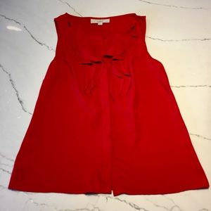 Ann Taylor LOFT ruffle red camisole - petite XS